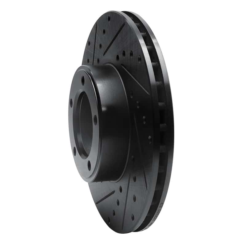 R1 Concepts — R1 71-97 Jaguar Vanden Plas Front Left Drilled & Slotted Black Brake Rotor
R1 Brake Rotor Drill - view 2
