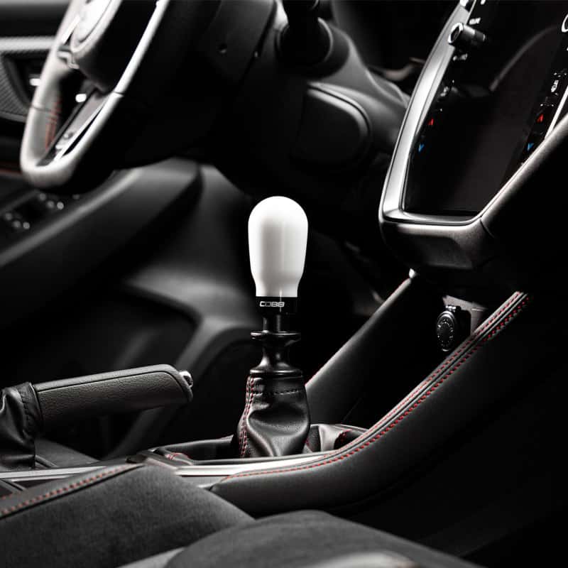 COBB — Cobb Subaru 6-Speed Tall Weighted COBB Shift Knob - White (Incl. Both Red + Blk Collars) - view 6