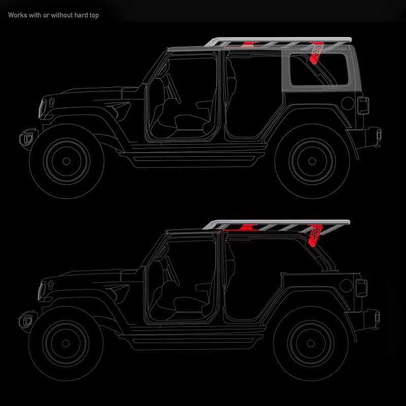 Go Rhino — Go Rhino 19-22 Jeep Wrangler JLU SRM Roll Bar Mount Kit - Tex. Blk
SRM Mount Kit - view 5