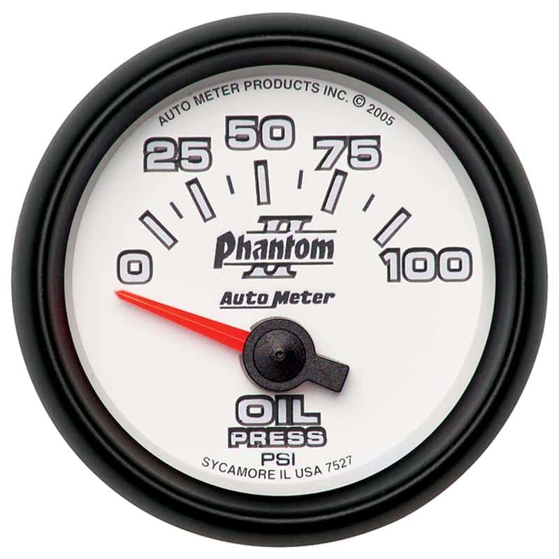 AutoMeter — Autometer Phantom II 52mm Short Sweep Electronic 0-100psi Oil Pressure Gauge
2-1/16" OIL PRESS, 0 - view 2