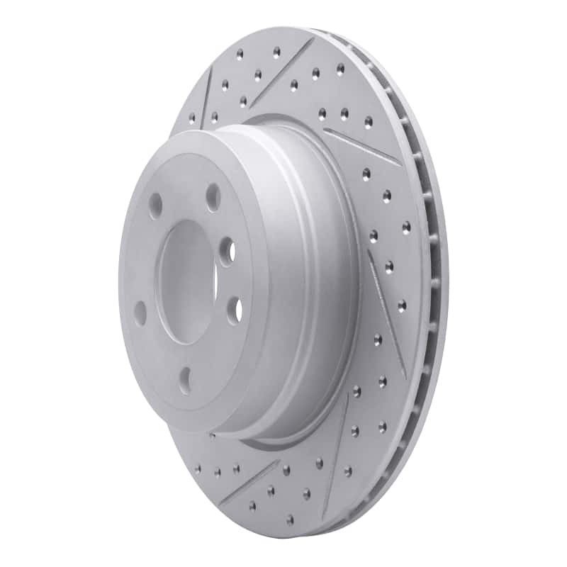 R1 Concepts — R1 07-19 BMW X5 Rear Left Drilled & Slotted Geo-Carbon Rotor - view 2