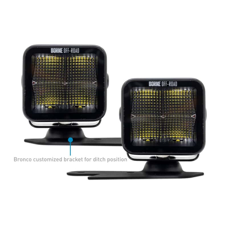Borne Off-Road — Borne Off-Road 21+ Bronco Light Pods 2pc Ditch 3x3 Flood - view 11
