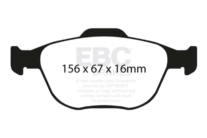 EBC — EBC 02-04 Ford Focus 2.0 SVT Ultimax2 Front Brake Pads
Disc Brake Pad - view 1