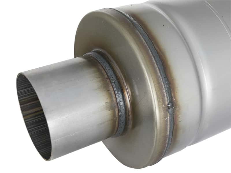 aFe — aFe MACH Force-Xp 409 SS Muffler 3in Center/Center 14in L x 6in Dia - Round Body
MACH ForceXp Muffler - view 4