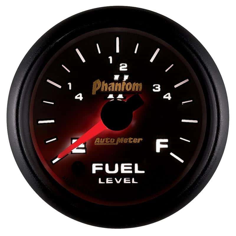 AutoMeter — Autometer Phantom II 52mm Full Sweep Electronic 0-280 ohm Fuel Level Programmable E-F Range Gauge
2-1/16" FUEL LEVEL, - view 3