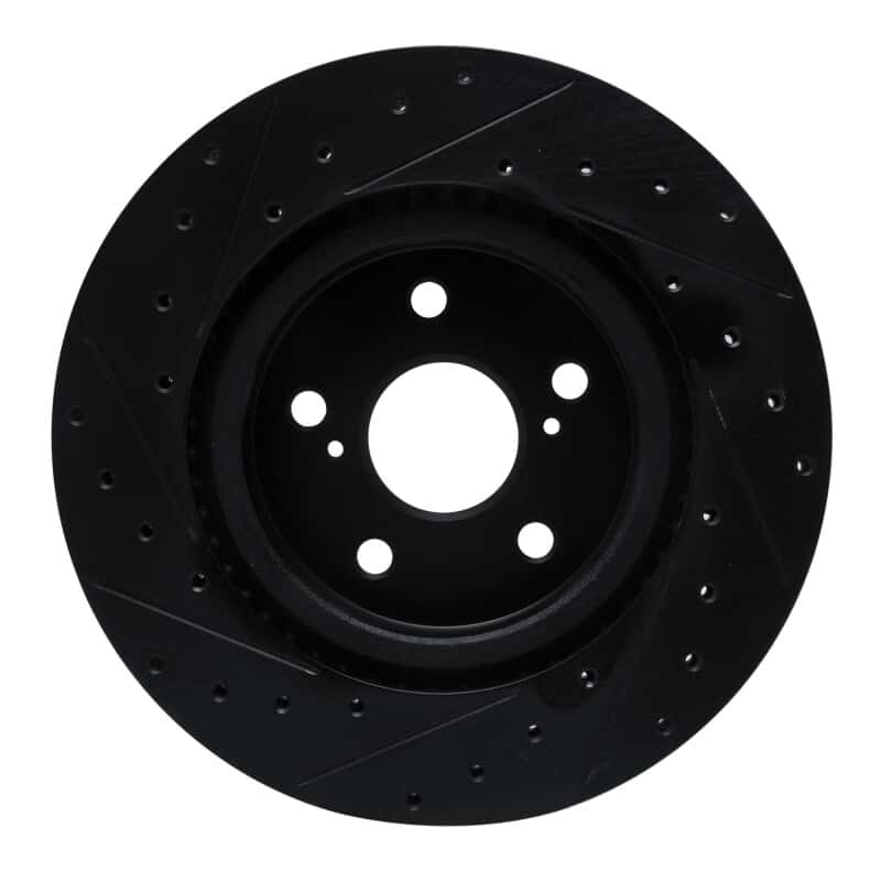 R1 Concepts — R1 18-25 Lexus UX250h Front Right Drilled & Slotted Black Brake Rotor - view 6