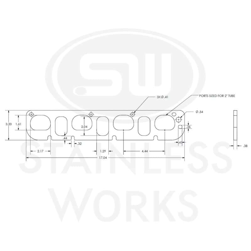 Stainless Works — Stainless Works Hemi 5.7L/6.1L/6.4L D-Port Shaped Header 304SS Exhaust Flanges 2in Primaries
Header Flange
HFJP61200
 - view 3