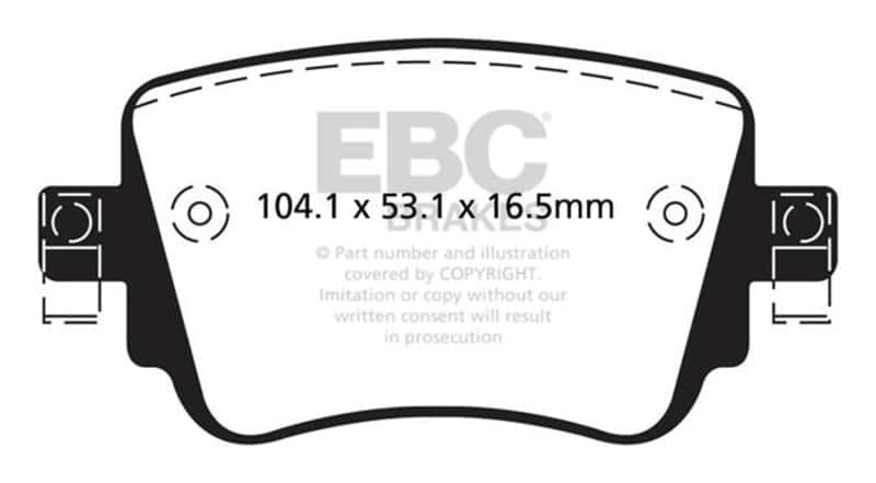 EBC — EBC 15-21 Volkswagen GTi 2.0 Turbo Ultimax2 Rear Brake Pads
EBC 15+ Volkswagen GTi 2.0 Turbo Ultimax2 Rear Brake Pads
Disc Brake Pad - view 1