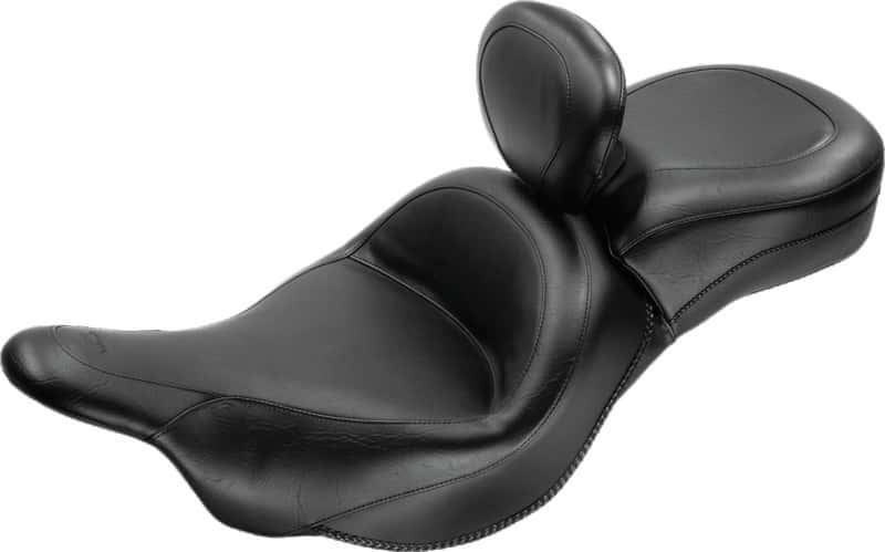 Mustang Motorcycle — Mustang 09-21 Kawasaki Vulcan 1700 Voyager, Nomad Touring 1PC Seat w/Driver Backrest - Black - view 2