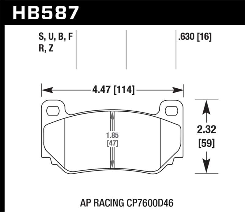 Hawk Performance — Hawk AP Racing CP7600 DTC-70 Race Brake Pads
Disc Brake Pad - view 3