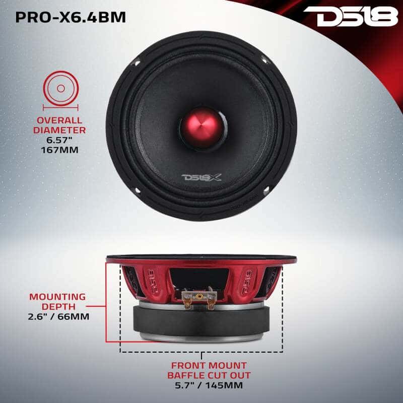 DS18 — DS18 6.5in 250 Watts RMS 4 ohm Mid-Range Loudspeaker Bullet Loudspeaker - view 2