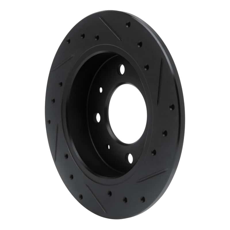 R1 Concepts — R1 04-09 Kia Spectra Rear Left Drilled & Slotted Black Brake Rotor
R1 Brake Rotor Drill - view 4