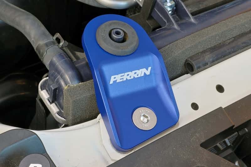 Perrin Performance — PERRIN 15-21 Subaru WRX/STI / 13-17 Crosstrek / 12-16 Impreza Upper Radiator Bracket Set - Blue - view 2