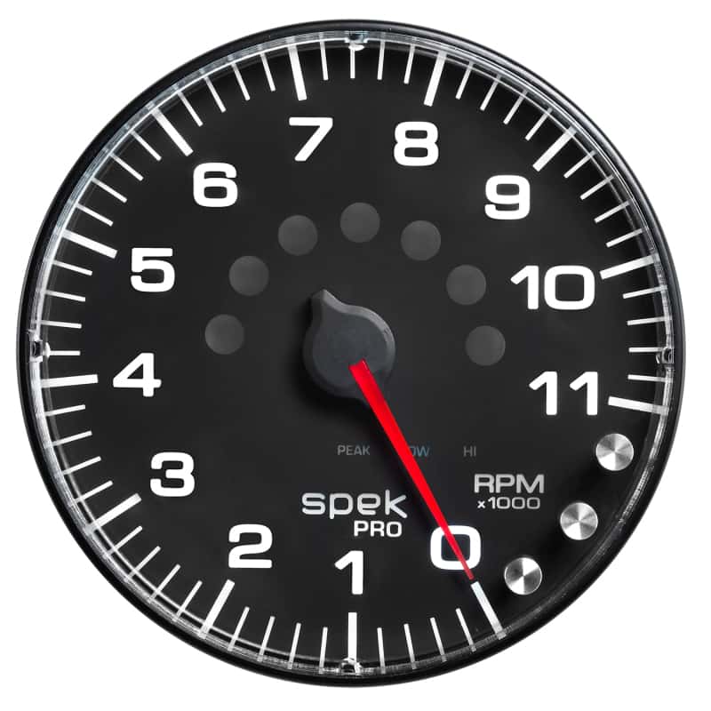 AutoMeter — Autometer Spek-Pro Gauge Tachometer 5in 11K Rpm W/Shift Light & Peak Mem Black/Black
GA 5" 11KRPM BFB SPK - view 12