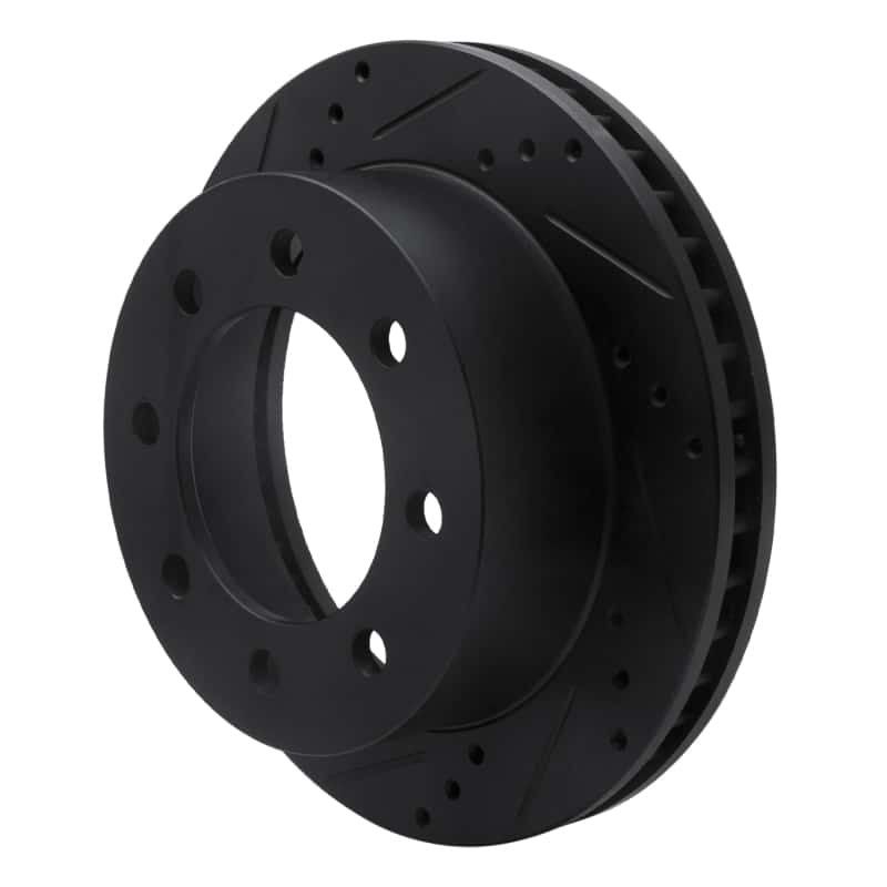R1 Concepts — R1 00-02 Dodge Ram 3500 Front Left Drilled & Slotted Black Brake Rotor
R1 Brake Rotor Drill - view 2