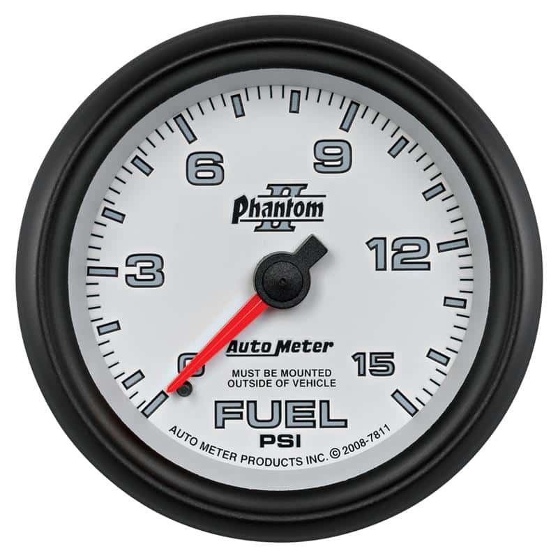 AutoMeter — Autometer Phantom II 2-5/8in 0-15PSI Mechanical Fuel Pressure Gauge
2-5/8" FUEL PRESS, 0 - view 2