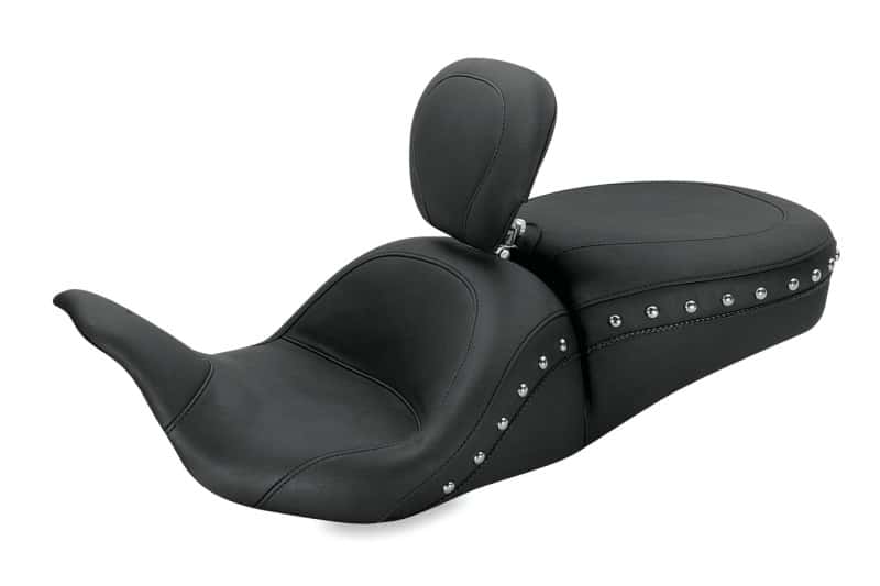 Mustang Motorcycle — Mustang 08-21 Harley Electra Glide, Rd Glide, Rd King, Glide Lowdown 1PC Seat w/DBR Studs - Black - view 1