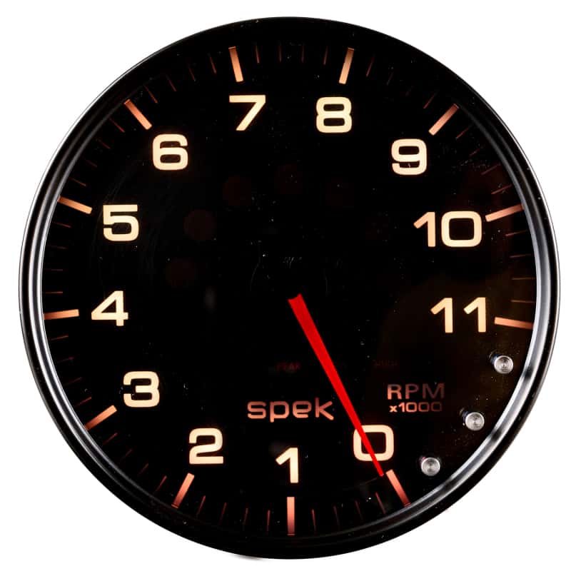 AutoMeter — Autometer Spek-Pro Gauge Tachometer 5in 11K Rpm W/Shift Light & Peak Mem Black/Smoke/Black
GA 5" 11KRPM BSB SPK - view 14