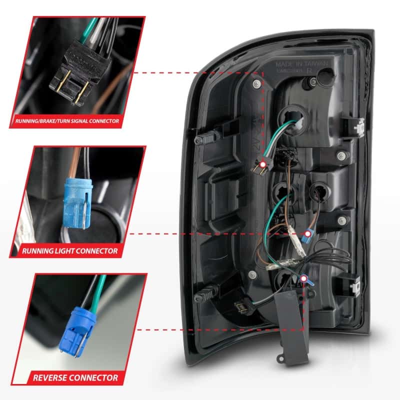 ANZO — ANZO 14-18 GMC Sierra 1500 Full LED Taillights Black Housing Clear Lens (w/C Light Bars)
Tail Light Set - view 6
