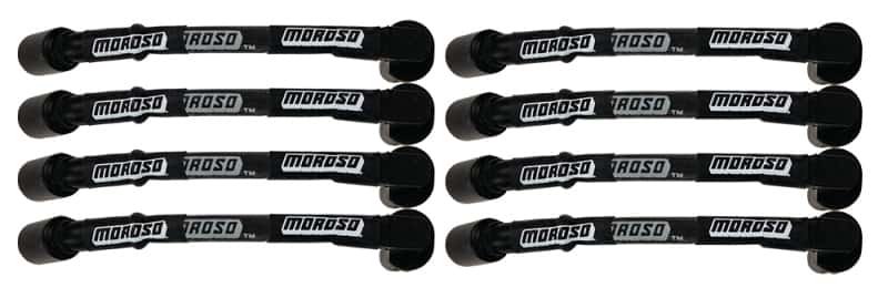 Moroso — Moroso GM LS 9.75in Long Coil On Plug 90 Deg Sleeved Ultra Spark Plug Wire Set - Black - view 2