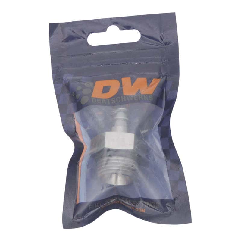 DeatschWerks — DeatschWerks 8AN ORB Male to 5/16in Male Triple Barb Fitting (Incl O-Ring) - Anodized DW Titanium
Lines & Fittings - view 2
