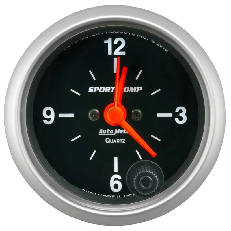 AutoMeter — Autometer Sport-Comp 2-1/16in. 12 Hour Analog Clock Gauge
2" CLOCK, 12 VOLT, E - view 1