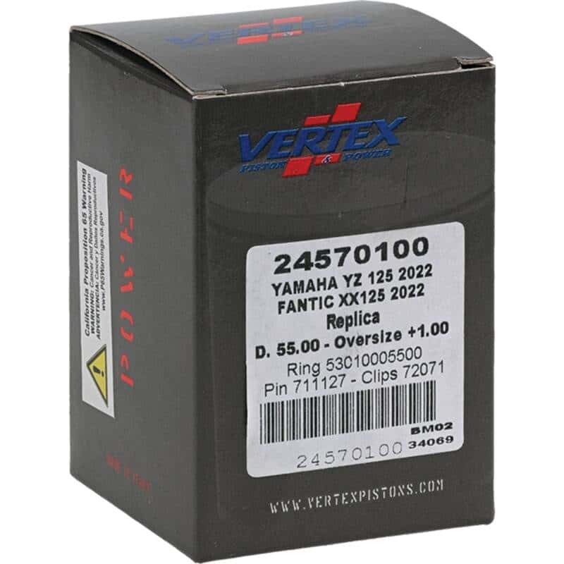 Vertex Pistons — Vertex Piston 2023 Fantic Motor XE 125 125cc +1.00mm Oversized Cast Replica Piston Kit - view 5