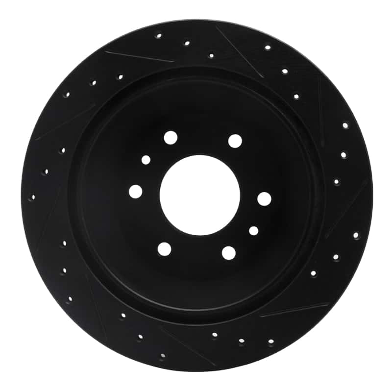 R1 Concepts — R1 02-09 Buick Rainier Rear Left Drilled & Slotted Black Brake Rotor
R1 Brake Rotor Drill - view 5