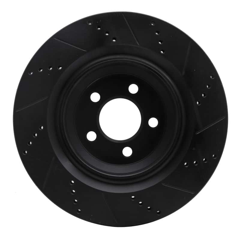 R1 Concepts — R1 05-23 Chrysler 300 Rear Left Drilled & Slotted Black Brake Rotor
R1 Brake Rotor Drill - view 5