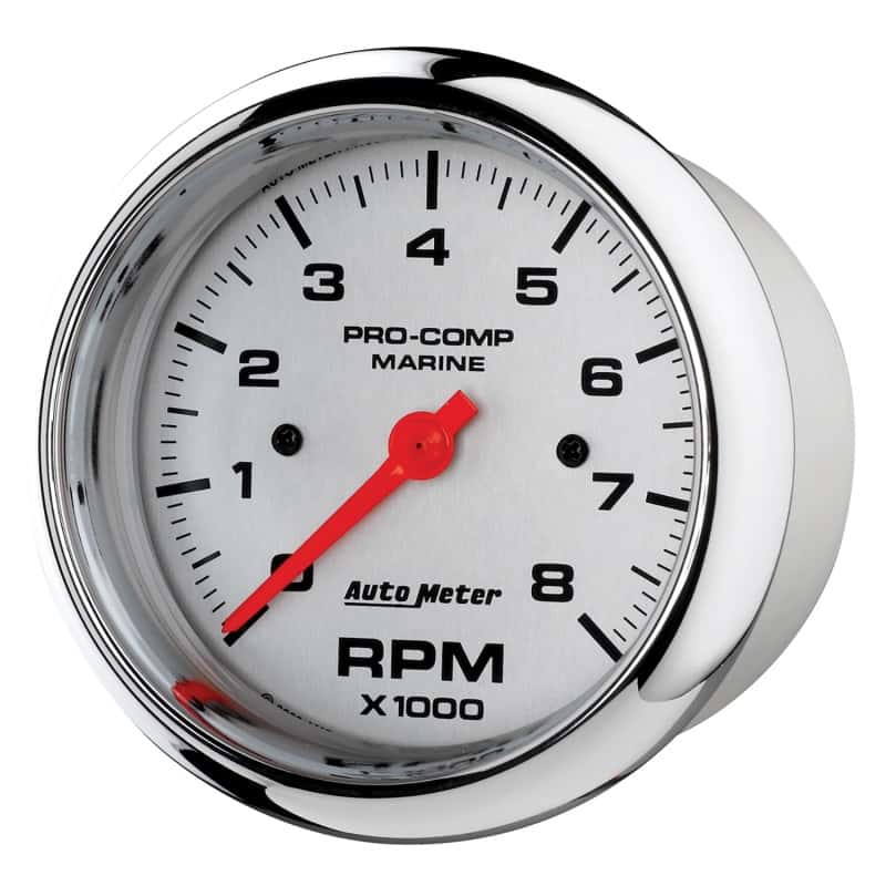 AutoMeter — Autometer Marine Chrome Ultra-Lite 3-3/8in 8k RPM Tachometer Gauge
3.4" TACH 8KRPM MC - view 5