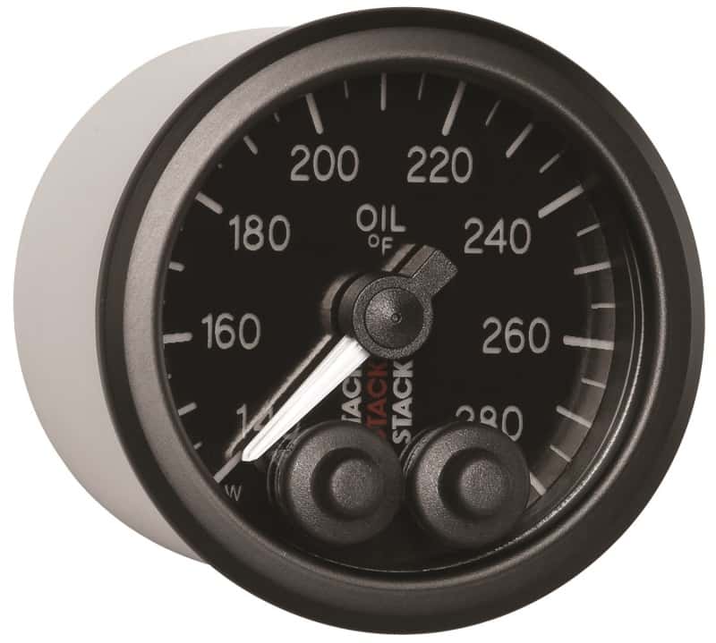 AutoMeter — Autometer Stack Instruments 52mm 140-280 Deg F 1/8in NPTF Male Pro Control Oil Temp Gauge - Black
Ga OilT PC Blk 280F - view 4