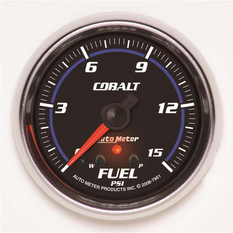 AutoMeter — AutoMeter Gauge Fuel Press 2-5/8in. 15PSI Stepper Motor W/ Peak & Warn Cobalt
GA 2.6" FP 15PSI CB - view 1
