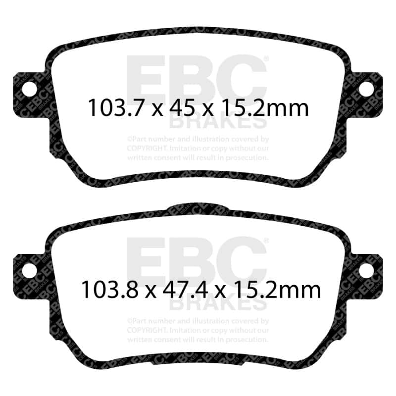 EBC — EBC 2021+ Nissan Rogue Sport 2.0L Greenstuff Rear Brake Pads
Disc Brake Pad - view 5