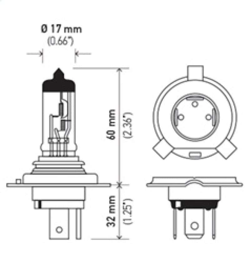 Hella — Hella Bulb 9003/Hb2 12V 60/55W P43T T46
9003 Halogen Bulb - view 6