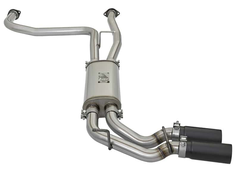 aFe — aFe POWER Rebel Series 2-1/2in 409 SS Cat Back Exhaust w/ Black Tips 16-17 Nissan Titan V8 5.6L
Cat-Back Exhaust - view 2