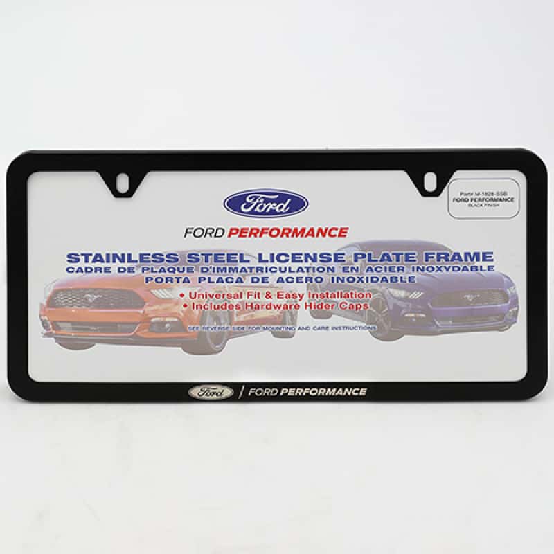 Ford Racing — Ford Racing Ford Performance Slim License Plate Frame - Black Stainless Steel - view 9