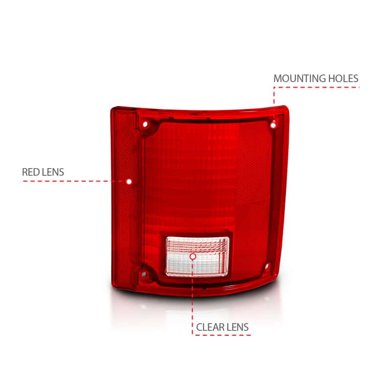 ANZO — ANZO 1978-1991 Chevy Blazer Taillight Red/Clear Lens w/o Chrome Trim Fleetside (OE Replacement)
Tail Light Set
TailLightSet - view 9