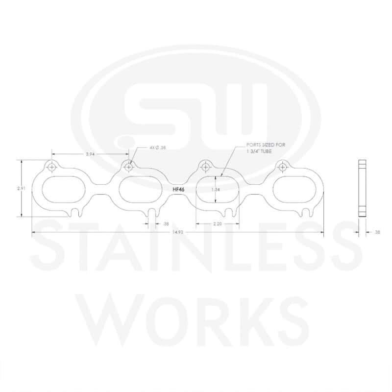 Stainless Works — Stainless Works 03-04 Ford Cobra 4.6L 32V Wide Oval Header 304SS Exhaust Flanges 1-3/4in Primaries
Header Flange
sswHF4.6
HF4.6
 - view 4
