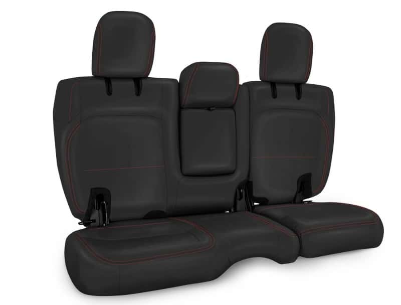 PRP Seats — PRP 2018+ Jeep Wrangler JLU/4 Door Rear Bench Cover w/ Leather Interior - Black w/ Red Stitching
Seat Covers - view 1