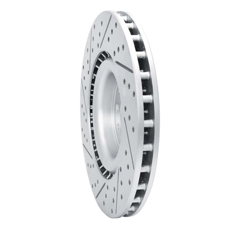 R1 Concepts — R1 14-19 Fiat 500L Front Right Drilled & Slotted Geo-Carbon Rotor - view 4