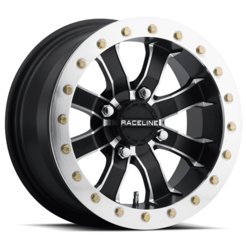 Raceline — Raceline A71 Mamba 14x10in/4x137 BP/5+5 0mm Offset/110.18mm Bore Blk & Machined Ring Beadlock Wheel - view 2