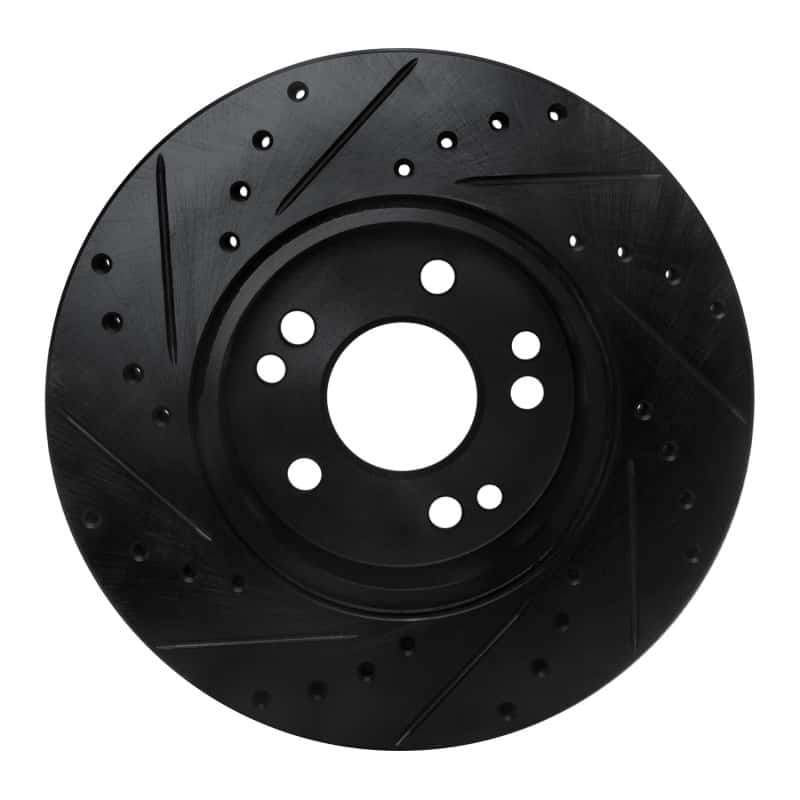 R1 Concepts — R1 90-95 Mercedes-Benz 300CE Front Right Drilled & Slotted Black Brake Rotor
R1 Brake Rotor Drill - view 5