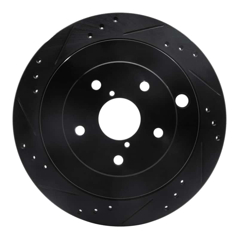 R1 Concepts — R1 06-14 Subaru Tribeca Rear Left Drilled & Slotted Black Brake Rotor
R1 Brake Rotor Drill - view 1