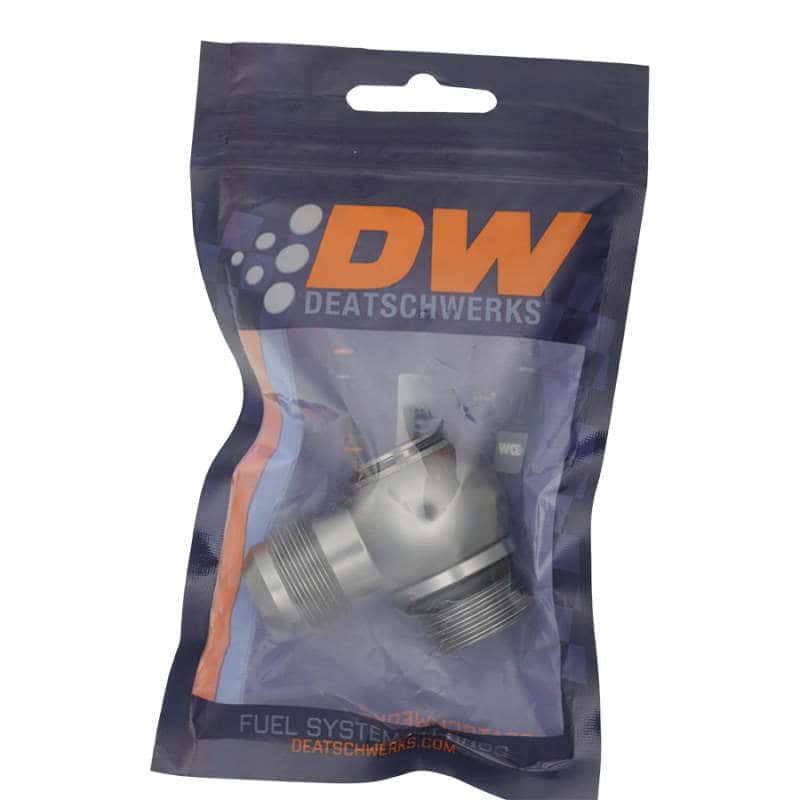 DeatschWerks — DeatschWerks 10AN ORB Male to 10AN Male Flare Low Profile 90-Degree Swivel - Anodized DW Titanium
Lines & Fittings - view 2