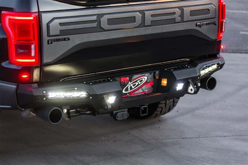 Addictive Desert Designs — Addictive Desert Designs 17-18 Ford F-150 Raptor HoneyBadger Rear Bumper w/ 10in SR LED Mounts
Bumper- Rear
Bumpers - view 6