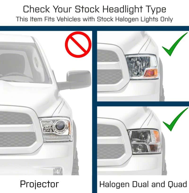 Raxiom — Raxiom 09-18 Dodge RAM 1500 Non-Projector LED Halo Headlights- Chrome Housing (Clear Lens)
Headlights - view 3