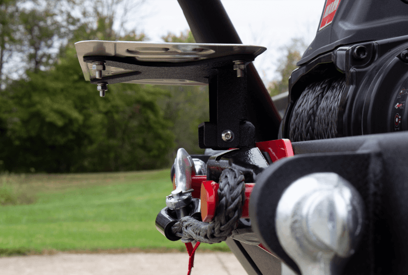 Fishbone Offroad — Fishbone Offroad 2018+ Jeep Wrangler JL - Black Aluminum Hawse Fairlead License Plate Mount - view 7