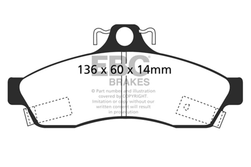 EBC — EBC 92-96 Chevrolet Caprice 4.3 Police Ultimax2 Rear Brake Pads
Disc Brake Pad - view 1