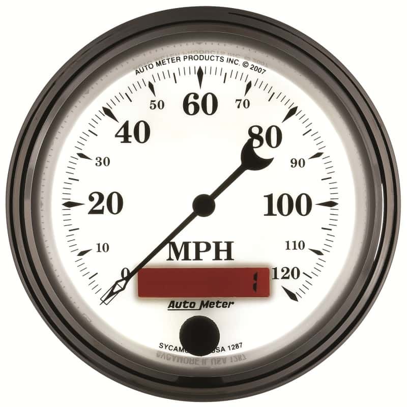 AutoMeter — AutoMeter Gauge Speedometer 3-3/8in. 120MPH Elec. Prog. W/ Lcd Odo Old Tyme Wht II
3-3/8" SPEEDO, 120 M - view 10