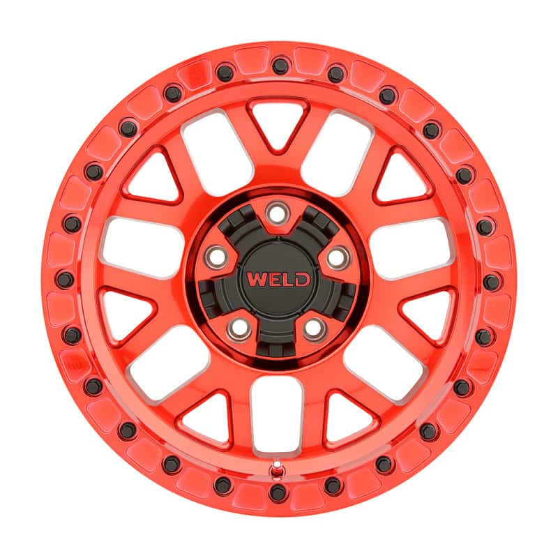 Weld — Weld Off-Road W905 17X10 Cinch Beadlock 5X127 5X139.7 ET-24 BS4.50 Candy Red / Red Ring 87.1 - view 1